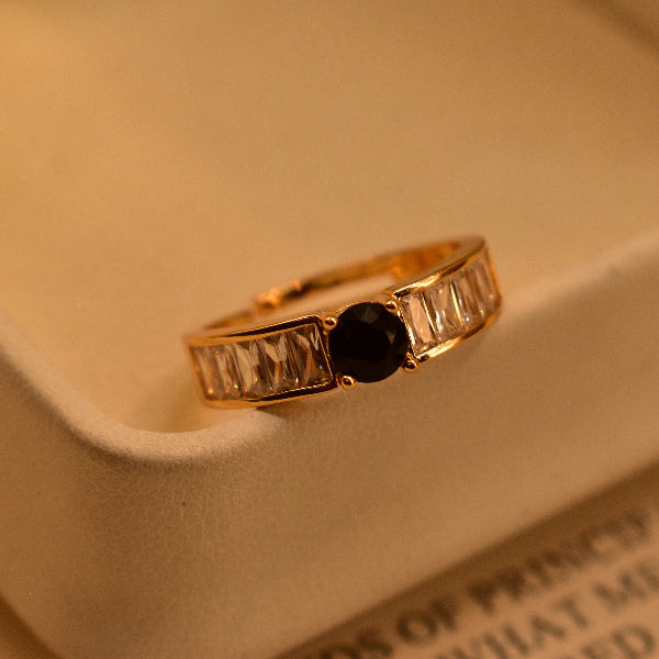 Luminous Design Gold Plated Real Stone Ring For Girls/Women
