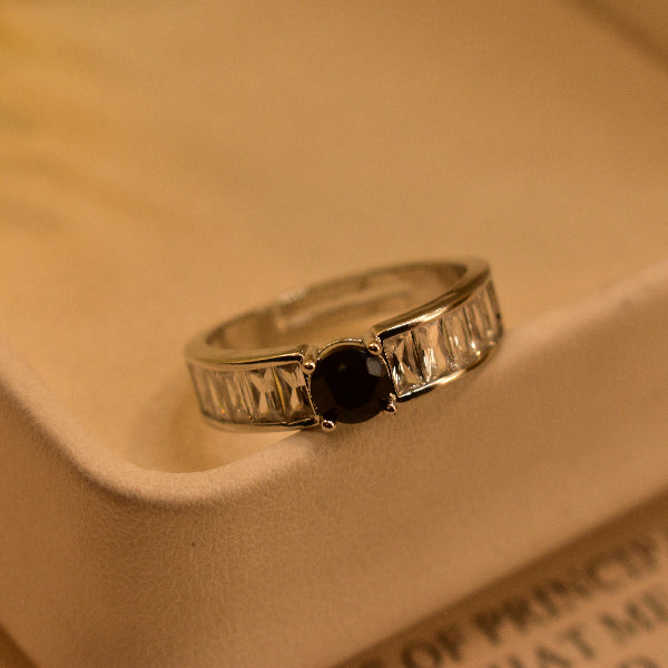 Graceful Design Silver Plated Real Stone Ring For Girls/Women