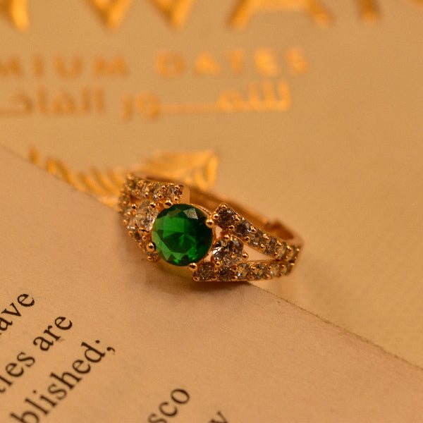 Dazzling Design Gold Plated Real Stone Ring For Girls/Women