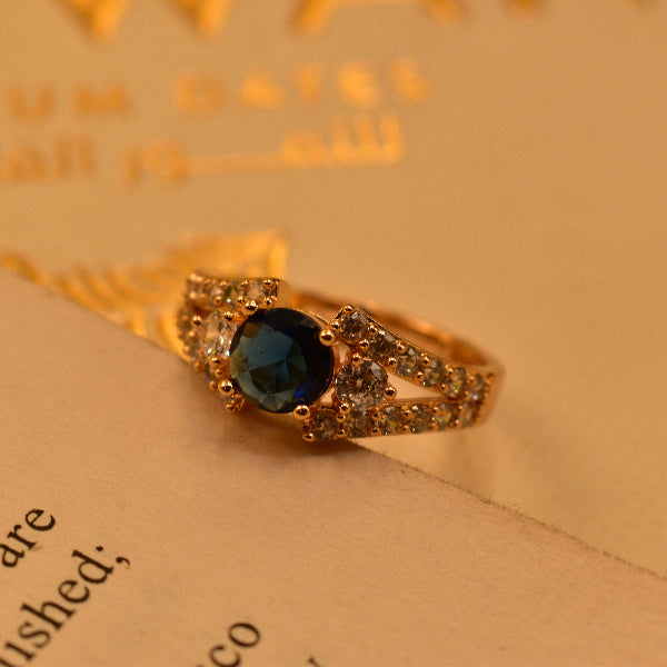 Dazzling Design Gold Plated Real Stone Ring For Girls/Women