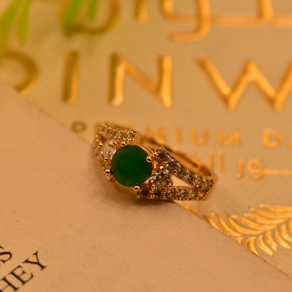 Dazzling Design Gold Plated Real Stone Ring For Girls/Women