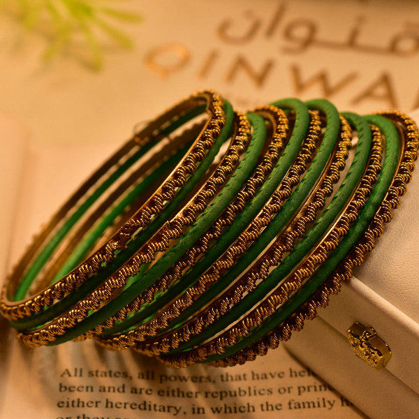 Graceful Design Gold Plated 13pc Bangle Set for Girls/Women