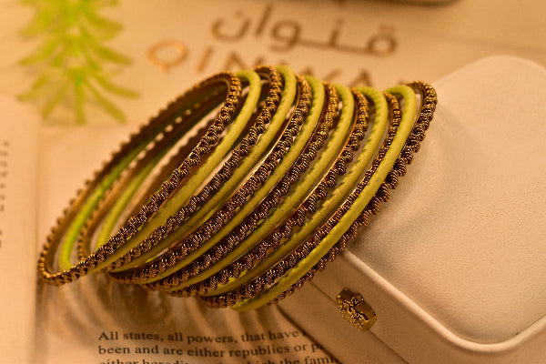 Graceful Design Gold Plated 13pc Bangle Set for Girls/Women
