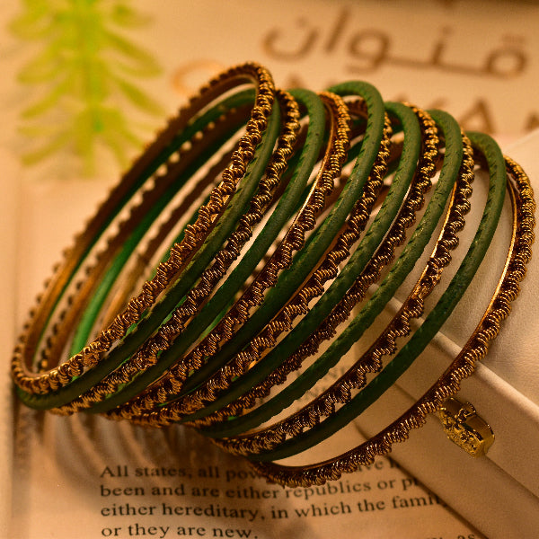 Graceful Design Gold Plated 13pc Bangle Set for Girls/Women