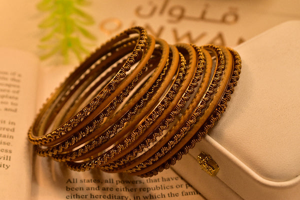 Graceful Design Gold Plated 13pc Bangle Set for Girls/Women