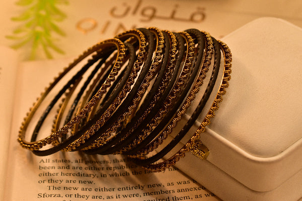 Graceful Design Gold Plated 13pc Bangle Set for Girls/Women