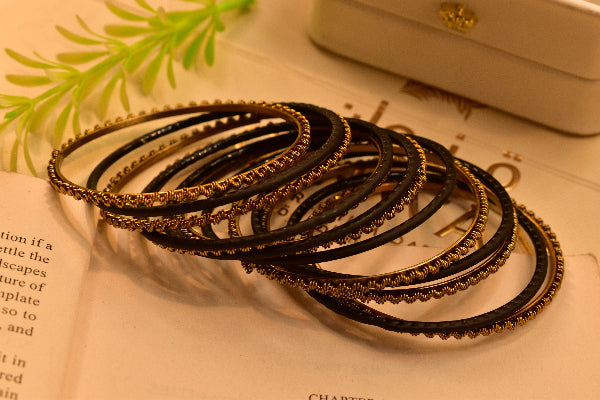 Graceful Design Gold Plated 13pc Bangle Set for Girls/Women
