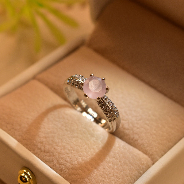 Dazzling Design Silver Plated Real Stones Ring For Girls/Women