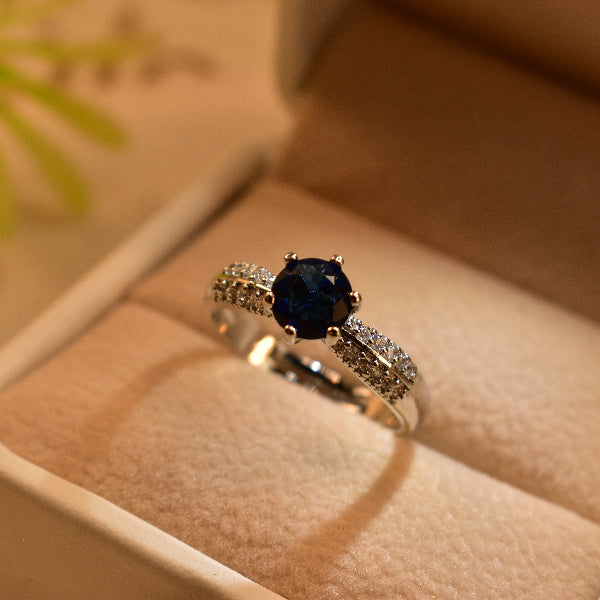 Dazzling Design Silver Plated Real Stones Ring For Girls/Women