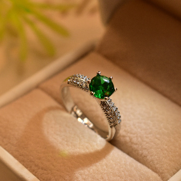 Dazzling Design Silver Plated Real Stones Ring For Girls/Women