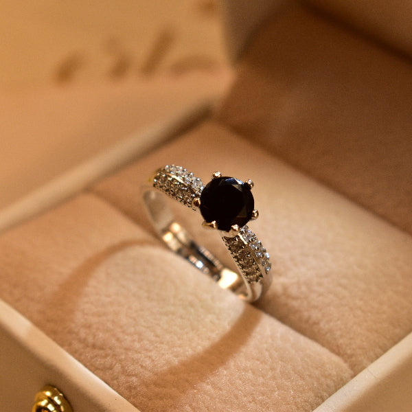 Dazzling Design Silver Plated Real Stones Ring For Girls/Women