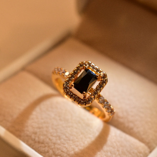 Glamorous Design Gold Plated Real Stones Ring For Girls/Women