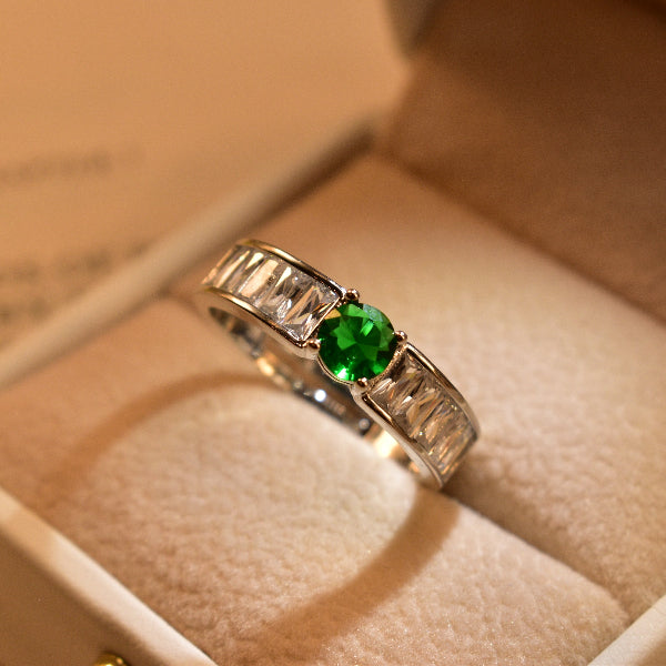 Graceful Design Silver Plated Real Stone Ring For Girls/Women