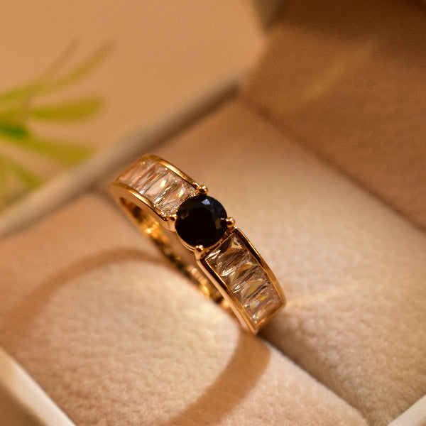 Luminous Design Gold Plated Real Stone Ring For Girls/Women