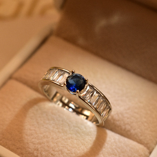 Graceful Design Silver Plated Real Stone Ring For Girls/Women