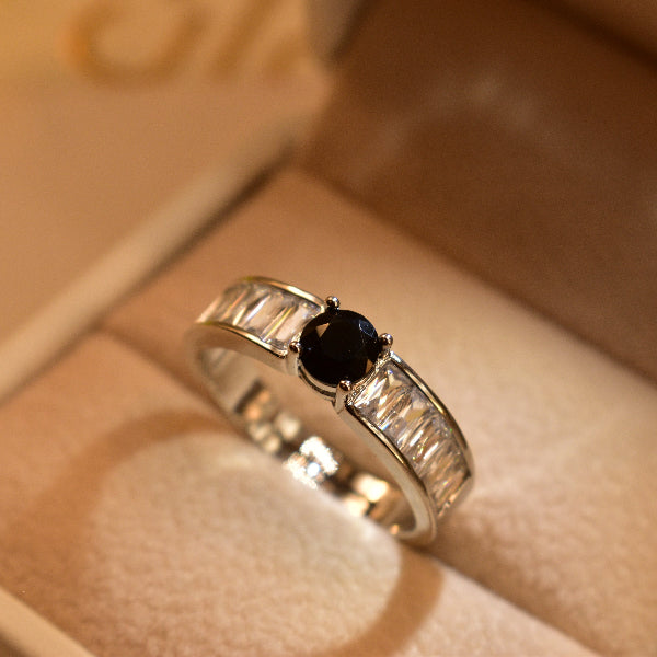 Graceful Design Silver Plated Real Stone Ring For Girls/Women