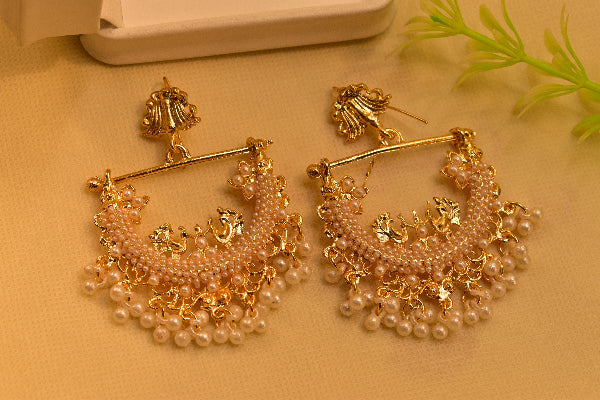 Gorgeous Unique Design Crystal Stones Pearls Earrings For Girls/women