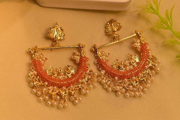 Gorgeous Unique Design Crystal Stones Pearls Earrings For Girls/women