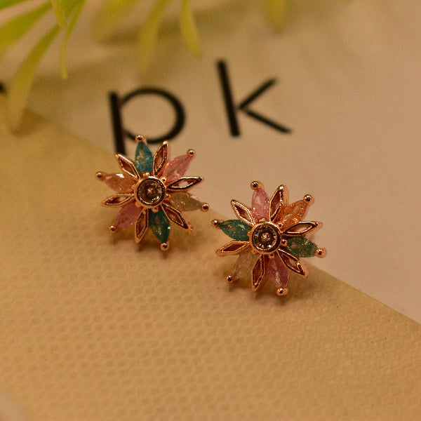 Charming Design Gold Plated Crystal Stones Earrings For Girls/women