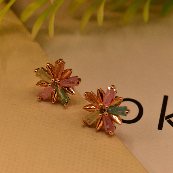 Dazzling Design Gold Plated Crystal Stones Earrings For Girls/women