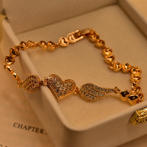 Stylish Unique Heart Design Crystal Stones Bracelet for Girls/Women