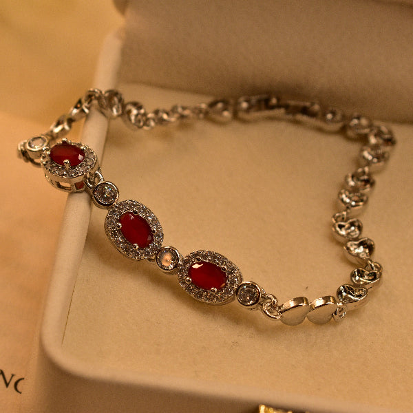 Gorgeous Design Silver Plated Real Stones Bracelet for Girls/Women