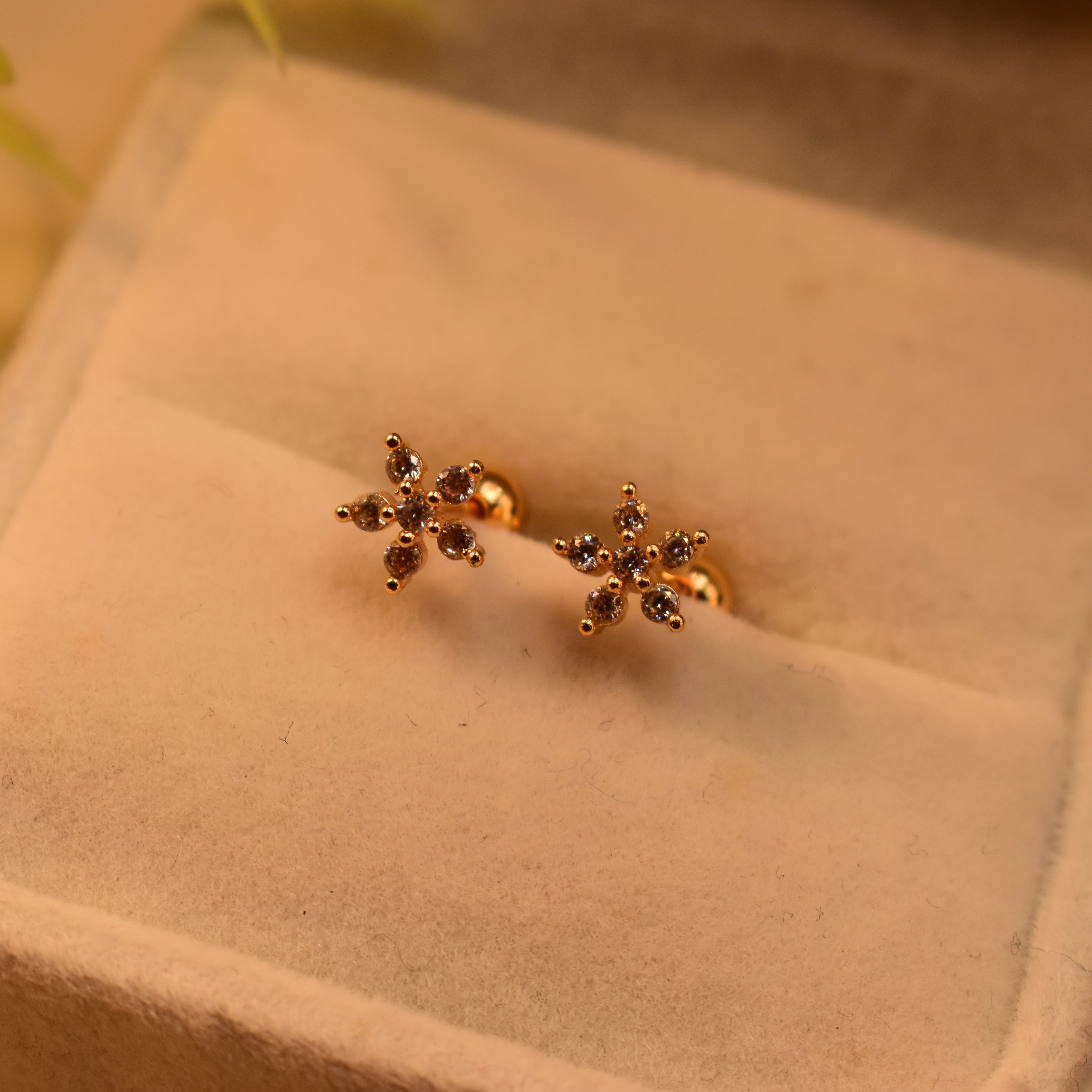 Elegant Design Gold Plated Crystal Stones Earrings For Girls/women