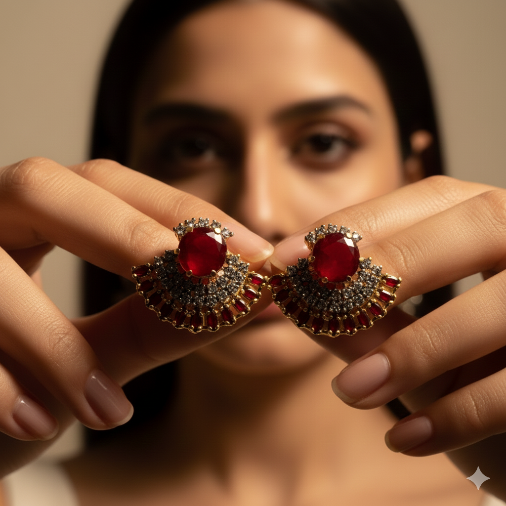 Stylish Design Real Stones Earrings For Girls/women