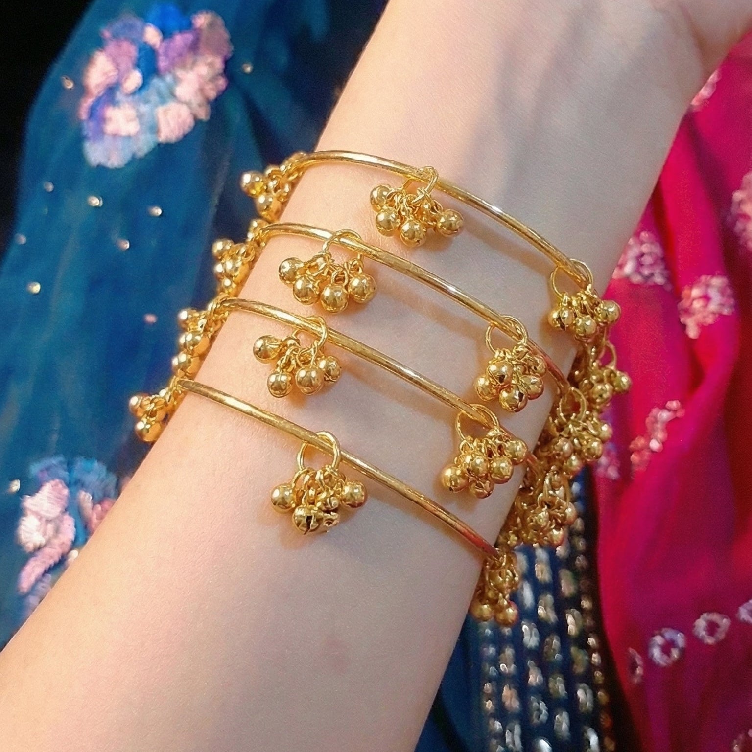Kashmiri Bangle Gold/Silver Plated 4 pc Bangle Set for Girls/Women