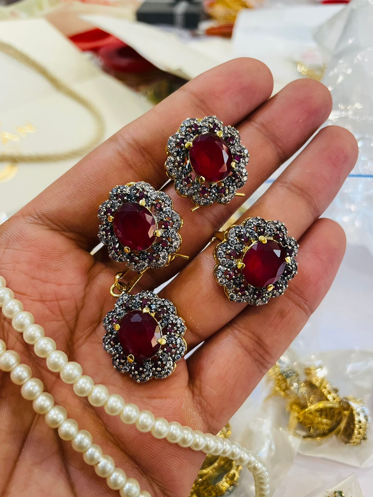 Stylish Jarao Cambo Set With Ring Necklace for Girls/Women
