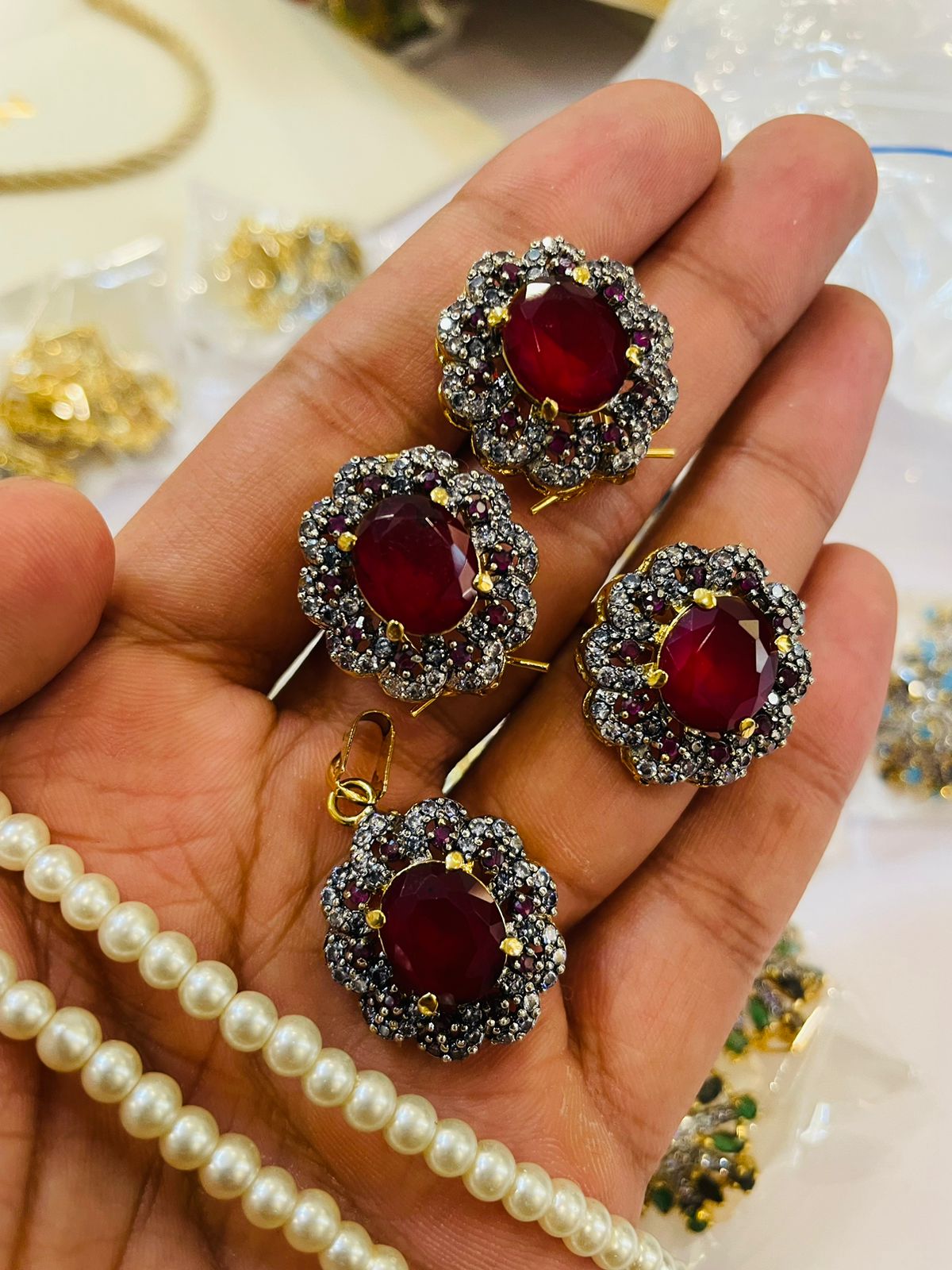 Stylish Jarao Cambo Set With Ring Necklace for Girls/Women