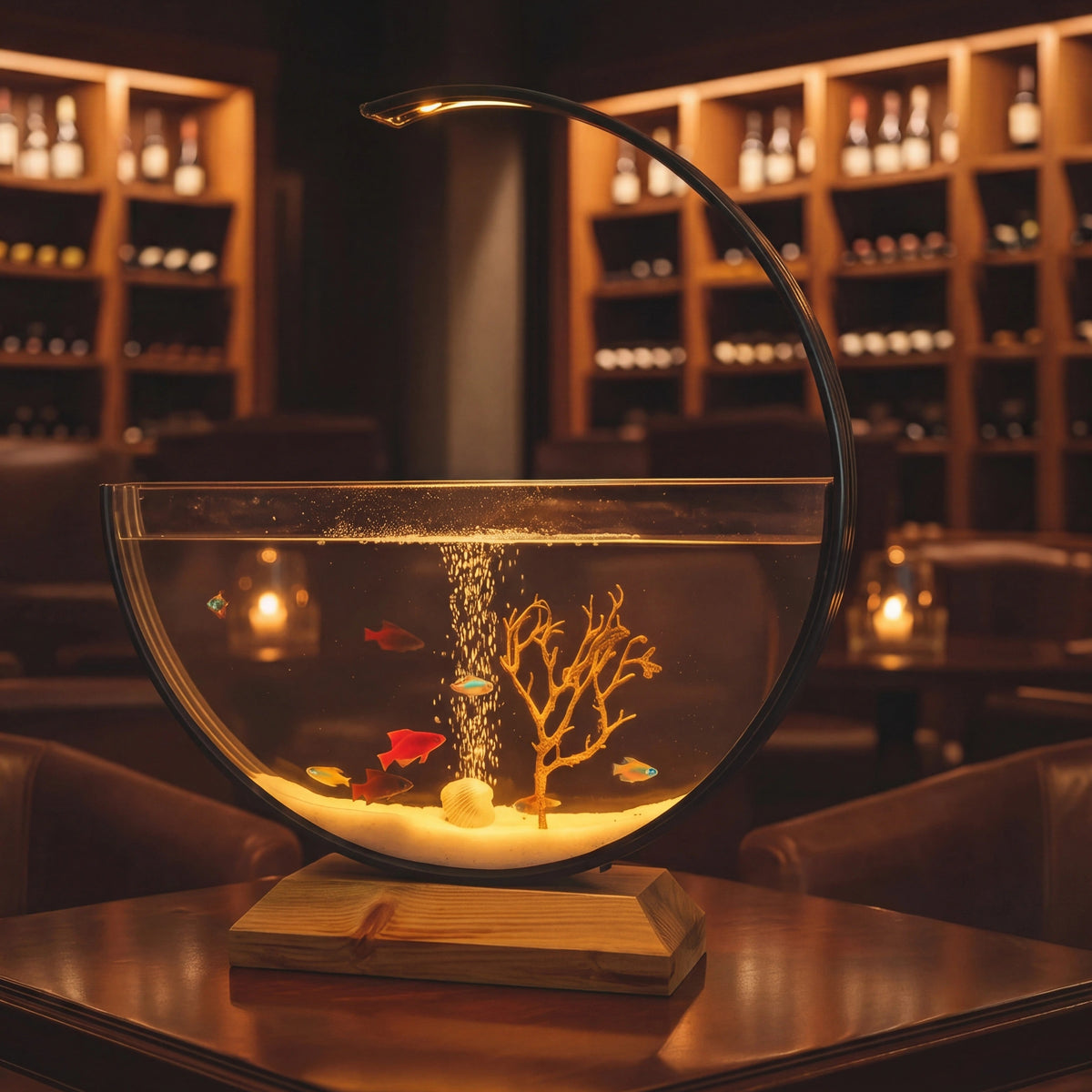Modern Design Aquarium – LED Illuminated 20 inches.