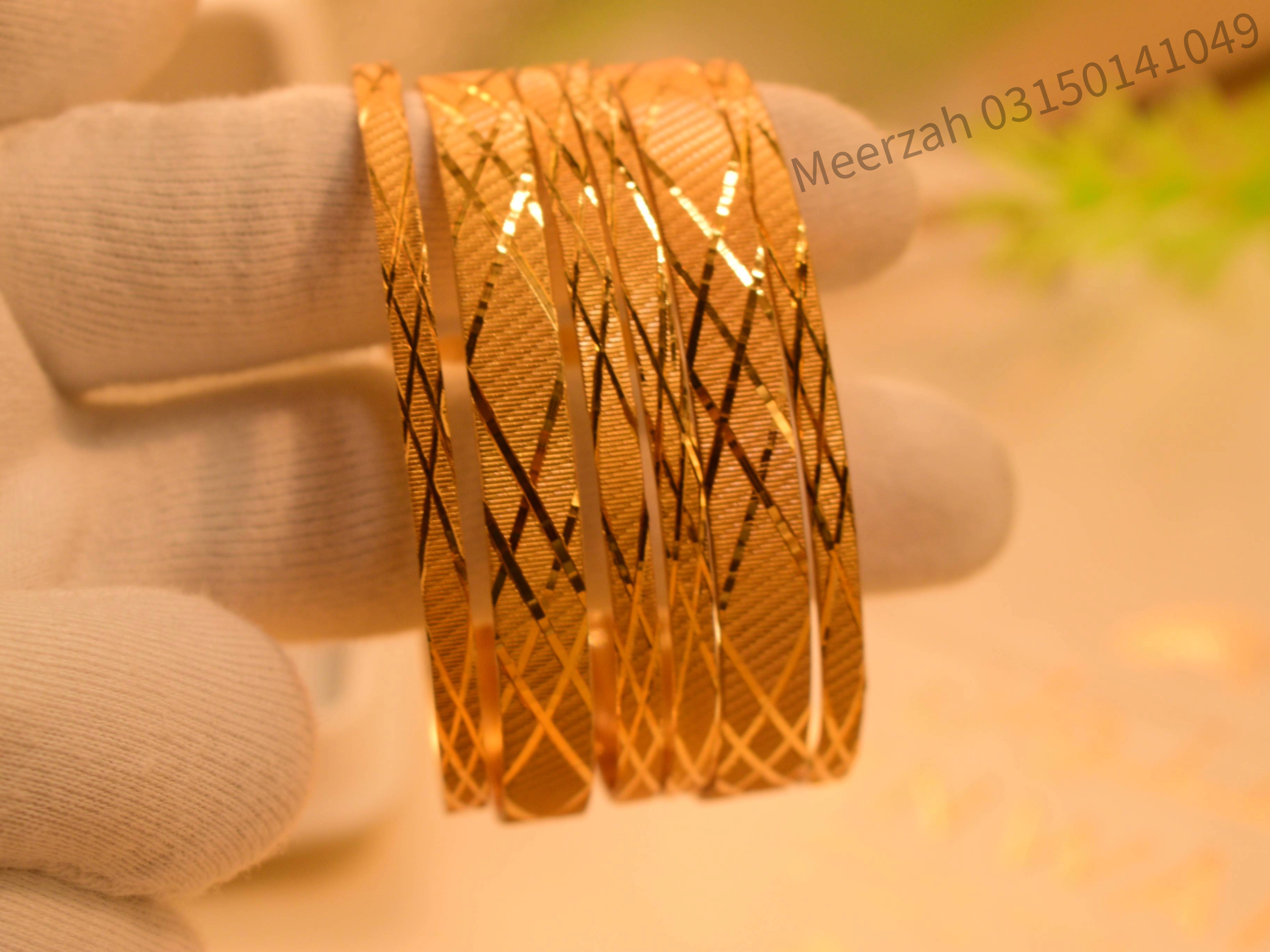 Elegant 24K Gold Plated 6pc Bangles Set for Girls/Women