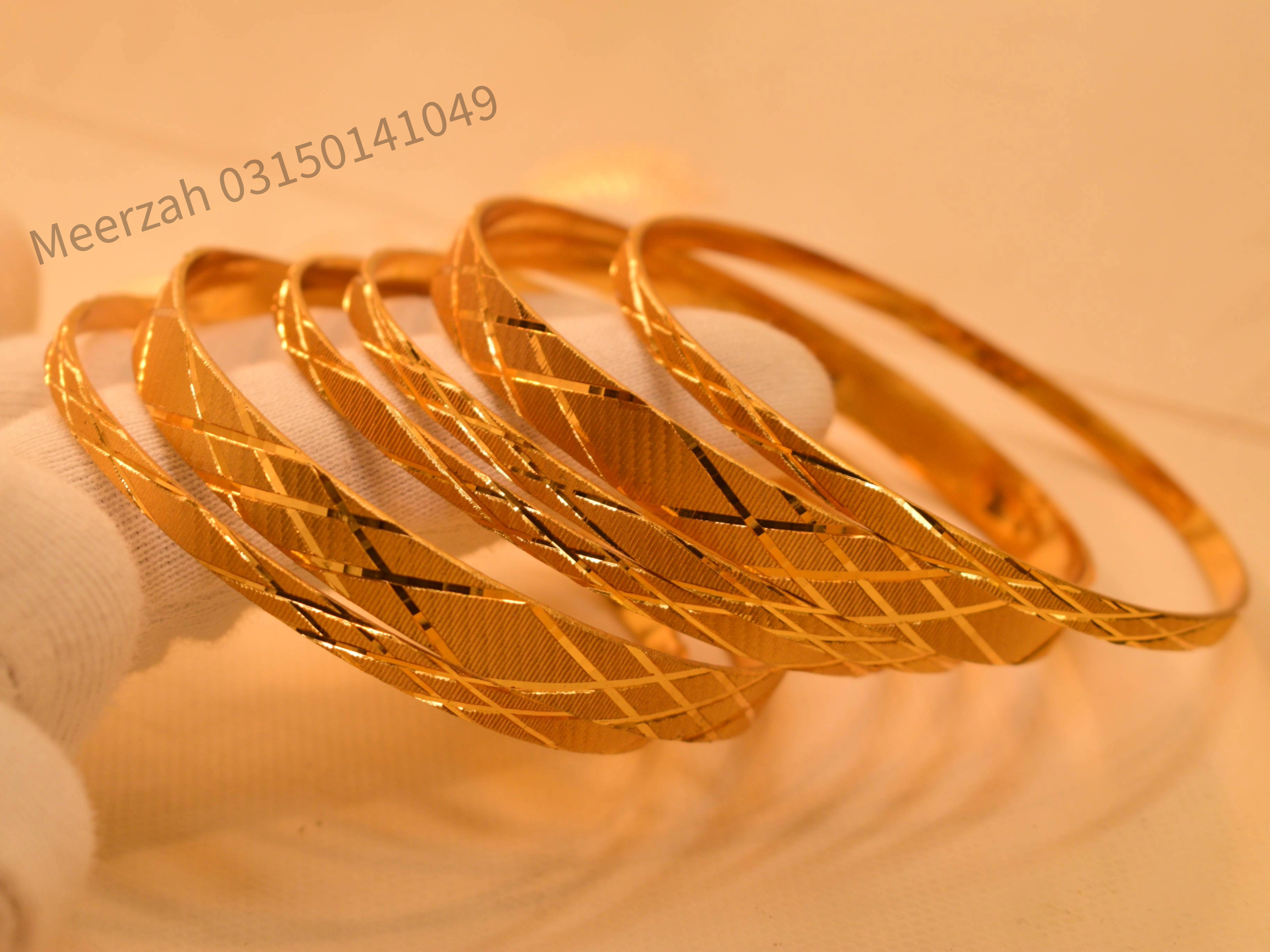 Elegant 24K Gold Plated 6pc Bangles Set for Girls/Women