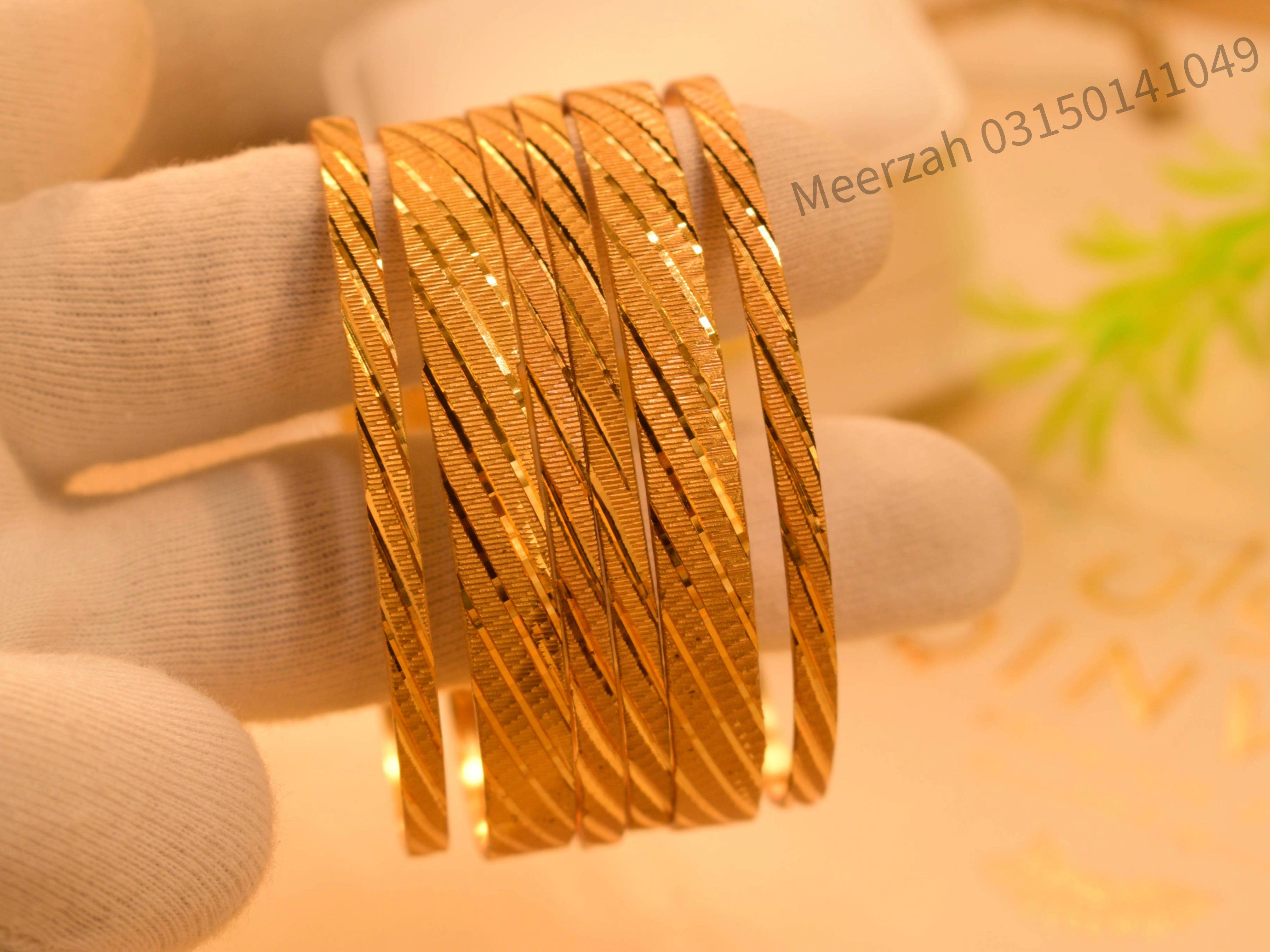 Luxury 24K Gold Plated 6pc Bangles Set for Girls/Women