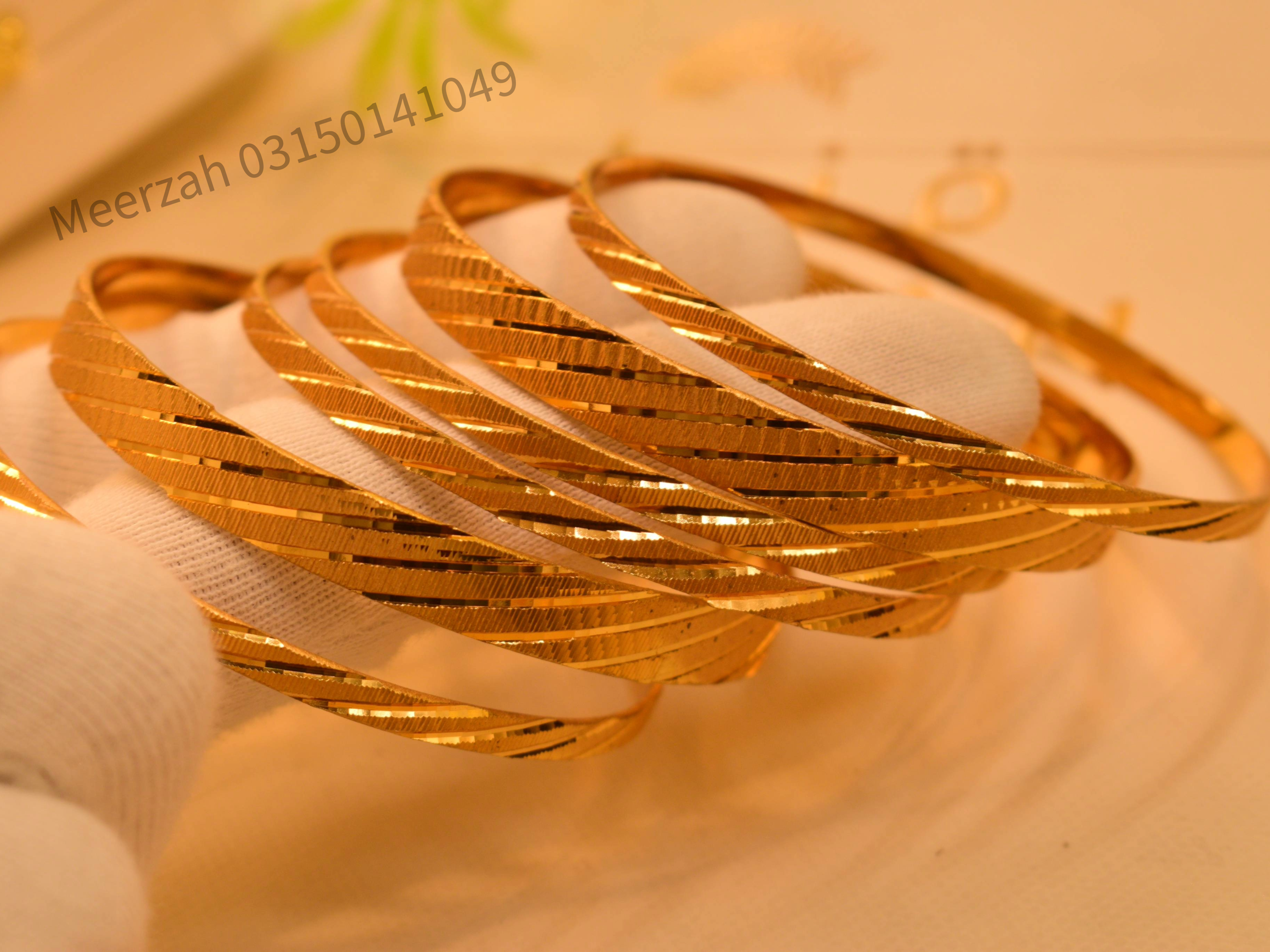 Luxury 24K Gold Plated 6pc Bangles Set for Girls/Women