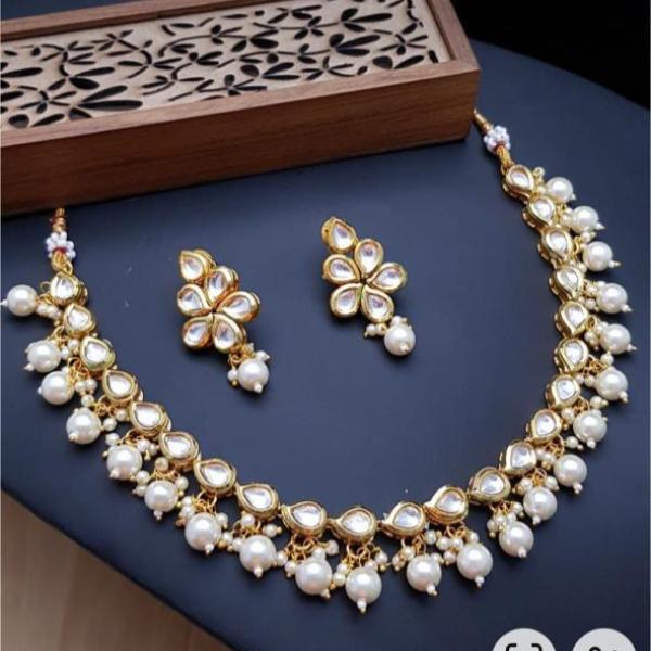24K Gold Plated Indian Kundan Necklace Set for Girls/Women