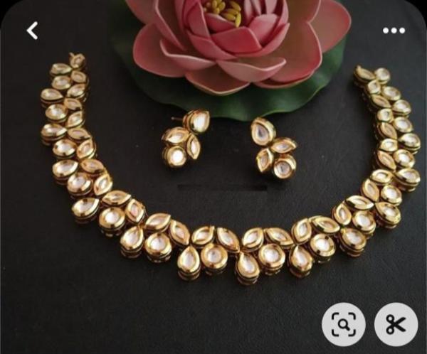 24K Gold Plated Indian Kundan Necklace Set for Girls/Women