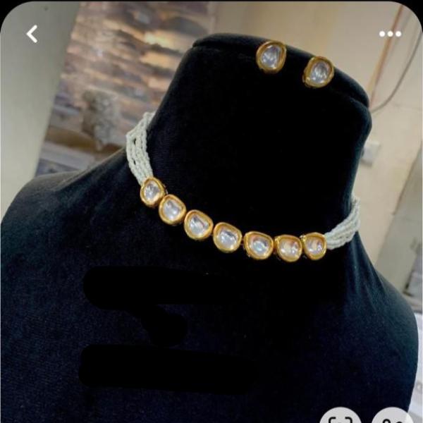 24K Gold Plated Indian Kundan Necklace Set for Girls/Women
