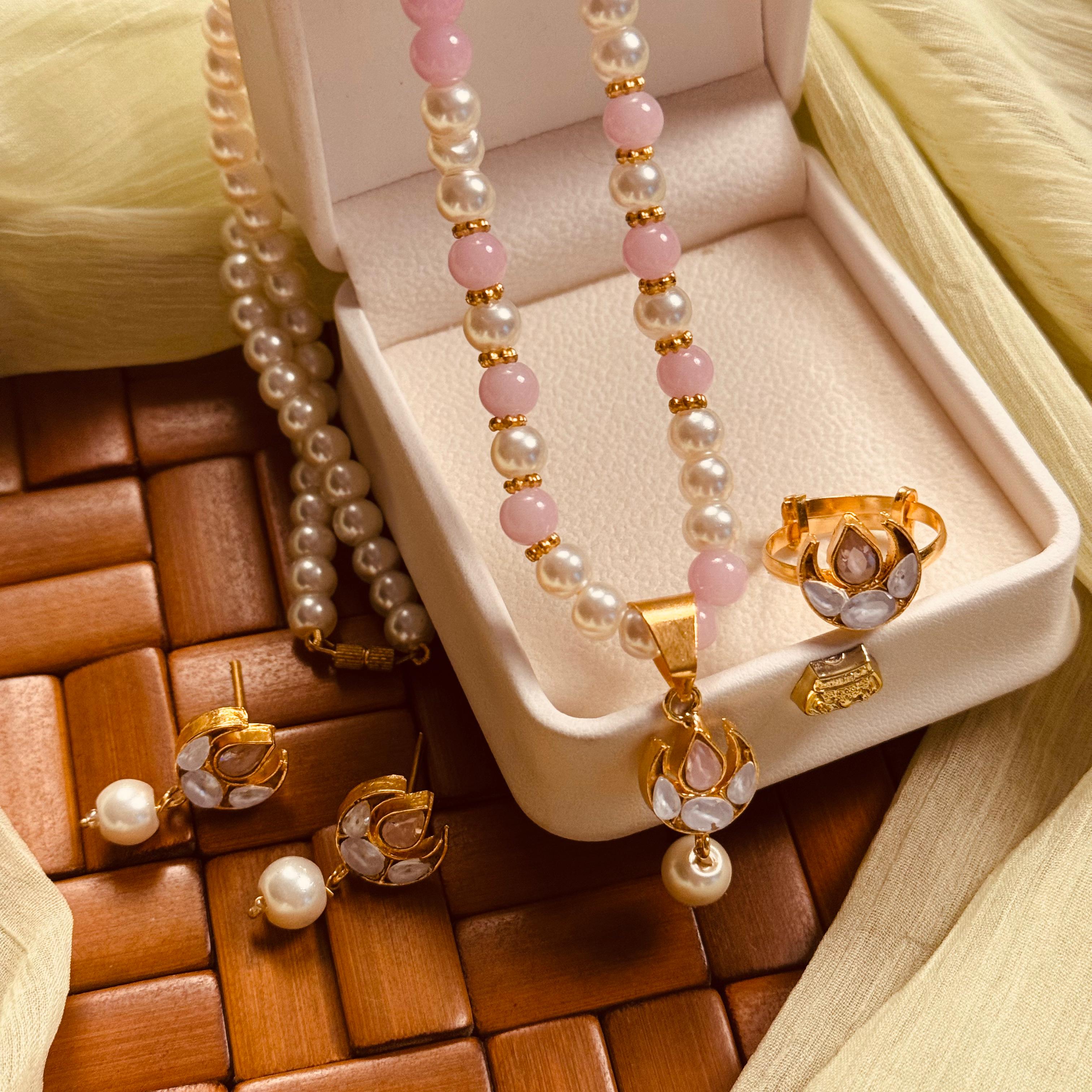 24K Gold Plated Farshi Kundan Necklace Set for Girls/Women