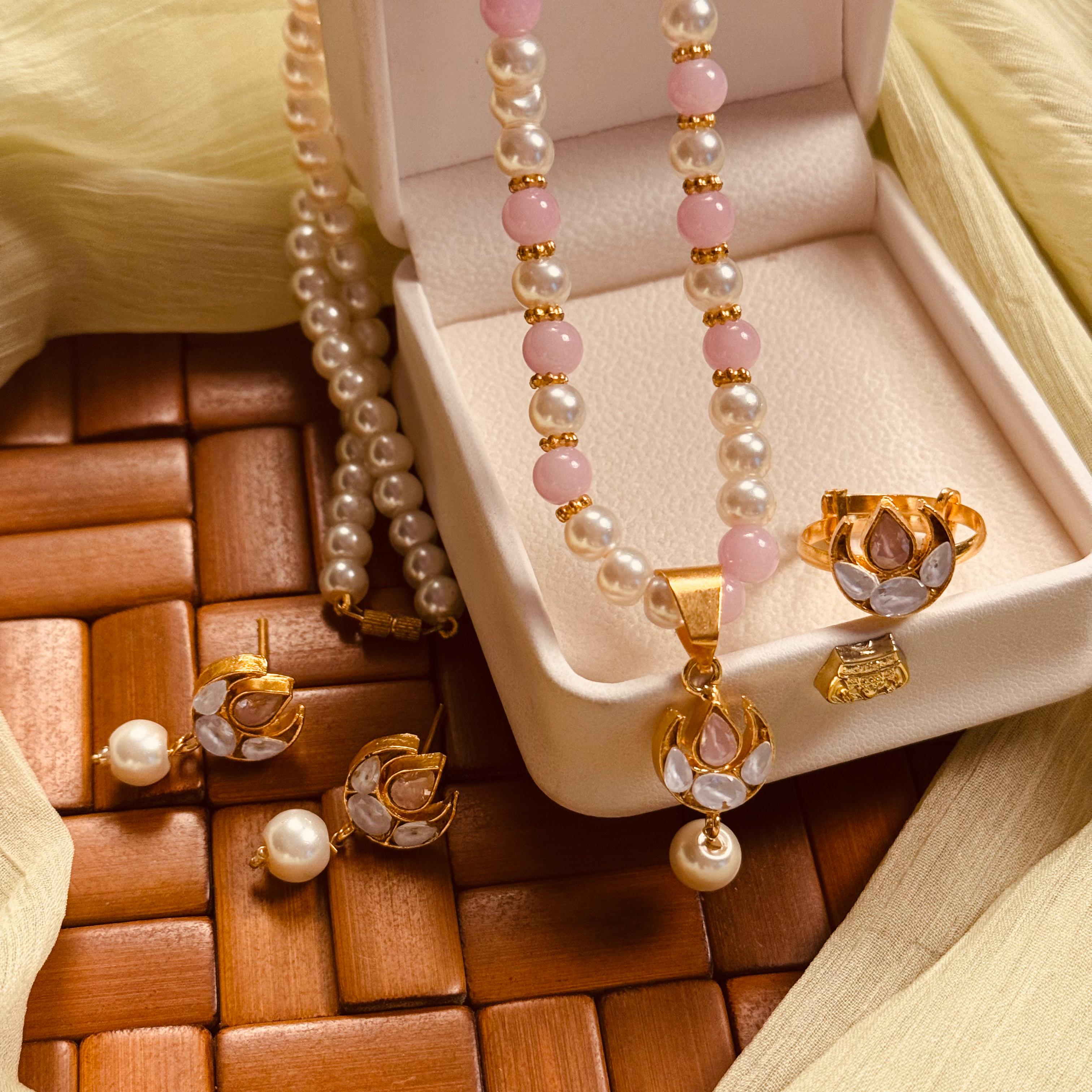 24K Gold Plated Farshi Kundan Necklace Set for Girls/Women