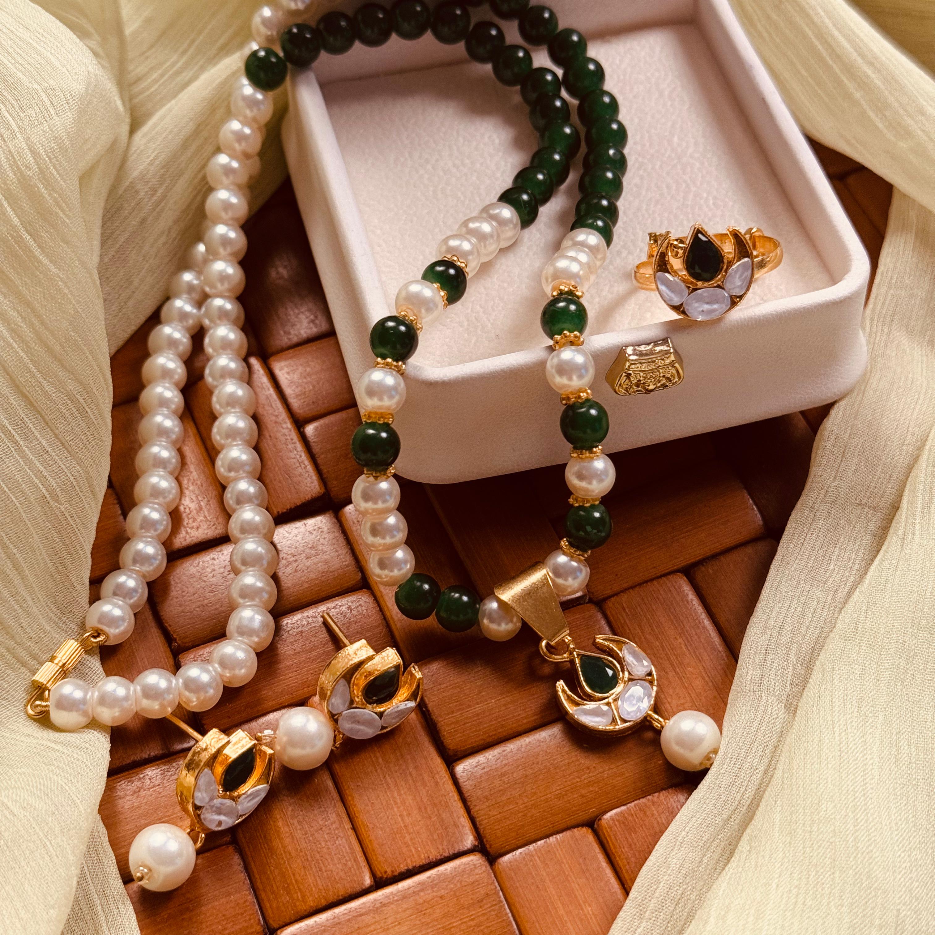 24K Gold Plated Farshi Kundan Necklace Set for Girls/Women