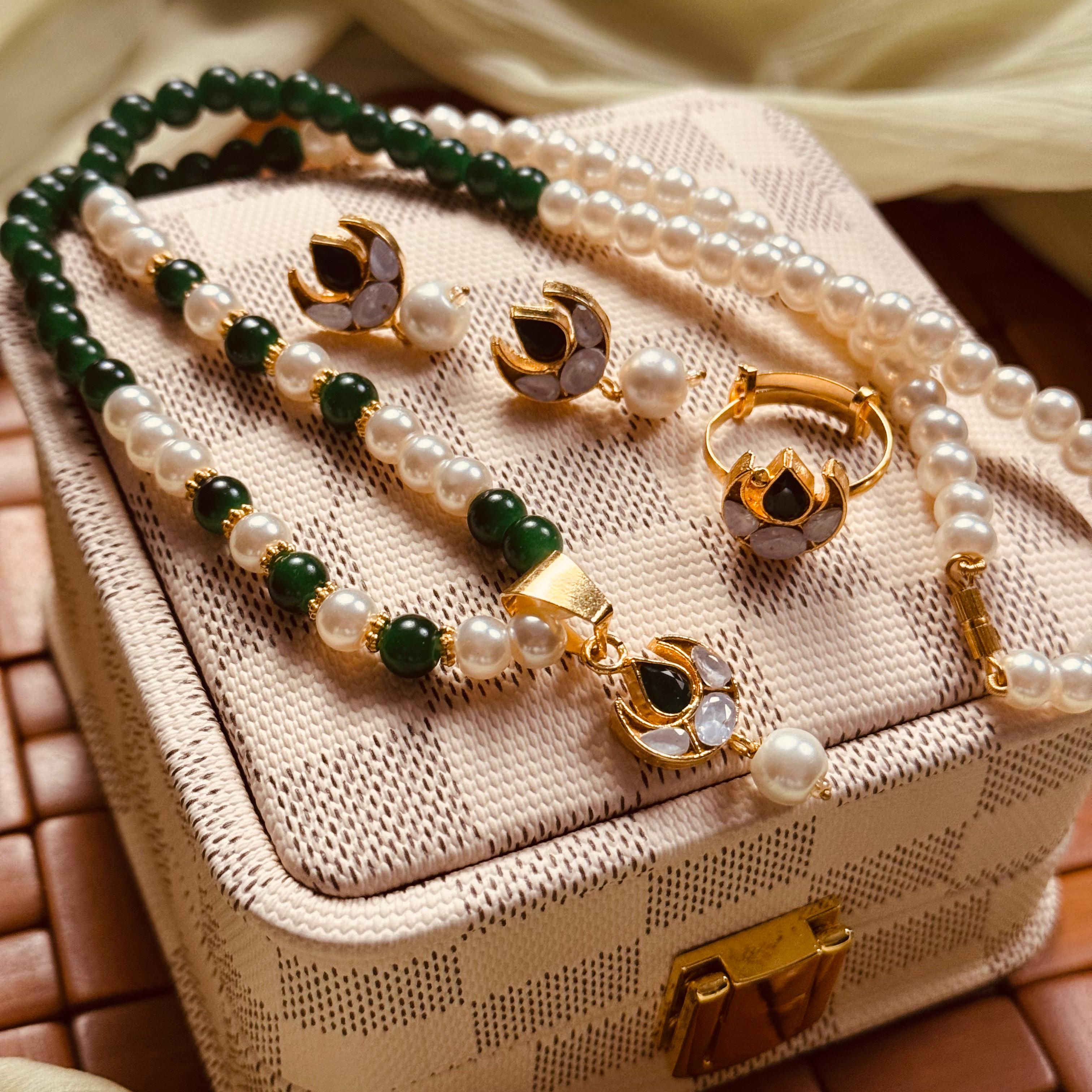 24K Gold Plated Farshi Kundan Necklace Set for Girls/Women