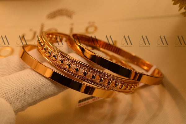 Elegant Design Gold Plated 3pc Bangles Set for Girls/Women