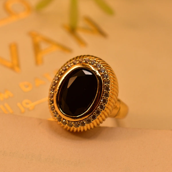 Luminous Design Gold Plated Real Stone Ring For Girls/Women