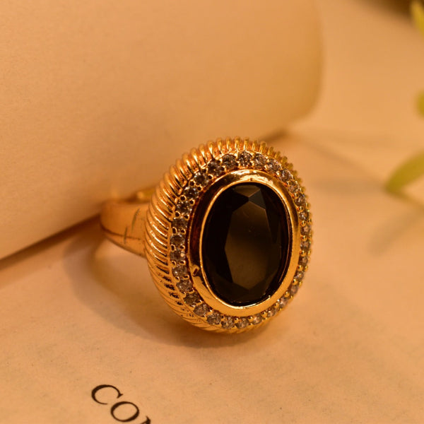 Luminous Design Gold Plated Real Stone Ring For Girls/Women