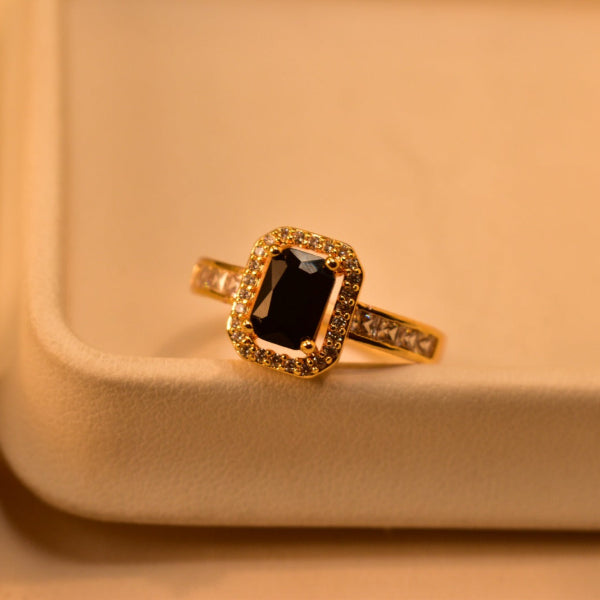 Fancy Design Gold Plated Real Stones Ring For Girls/Women