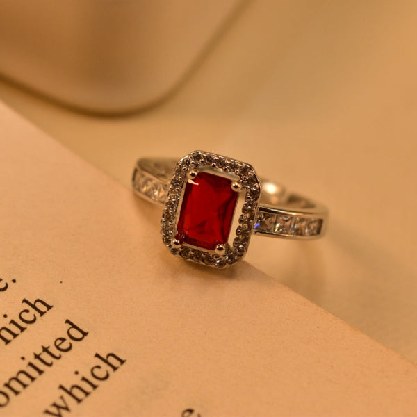 Charming Design Silver Plated Crystal Stone Ring For Girls/Women