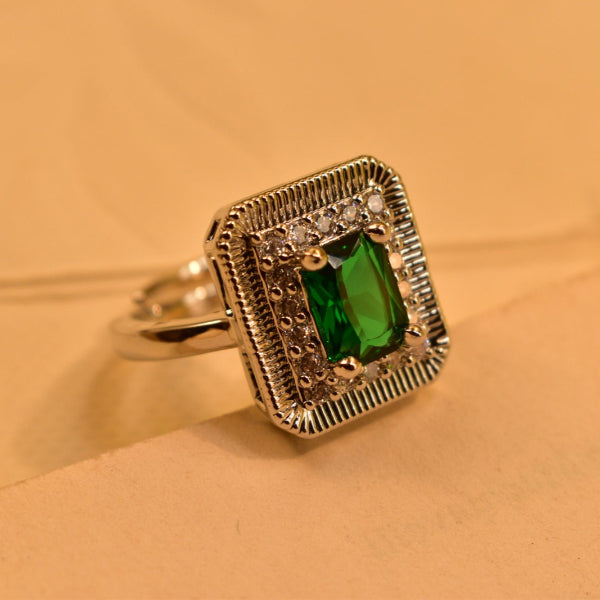 Luxury Design Silver Plated Real Stone Ring For Girls/Women
