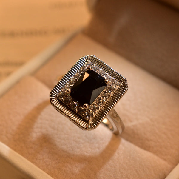 Luxury Design Silver Plated Real Stone Ring For Girls/Women